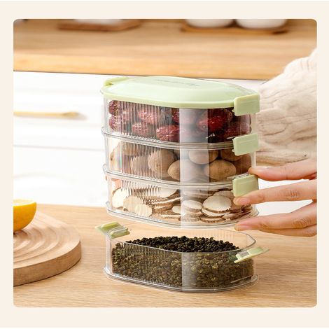 Boîte De Rangement Alimentaire - Boîte À Épices Avec Couvercle Étanche - Pour Oignon Ail Gingembre - Empilable - 4 Pièces (1/5)