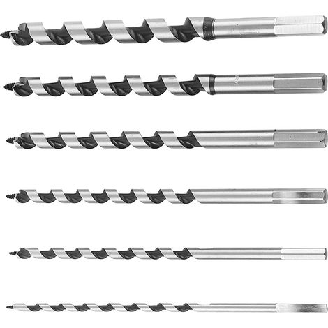 6-teiliges Erdbohrer-Set, 230 mm lang, Sechskantschaft, Vollbohrer-Set für Holzbearbeitung (1/5)
