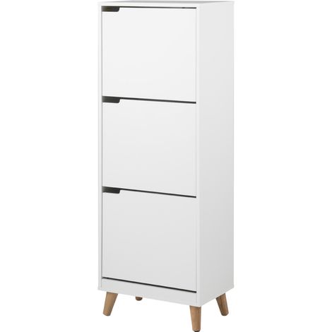 Selsey MAUDINE - Scarpiera / ingresso - tre nicchie - bianco - stile scandinavo (1/5)