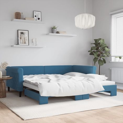 Sofá cama nido terciopelo azul 100x200 cm vidaXL (1/5)