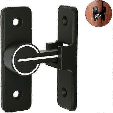 Verrou de porte coulissante à 90 degrés avec boucle antivol, compatible avec les systèmes de sécurité des fenêtres intérieures. (1/5)