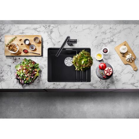 Évier de Cuisine en Granit pour Meubles Bas de 60 cm de Large Sous Plan Blanc 522231 (1/5)
