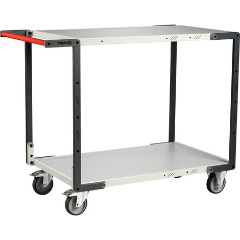 FIMM Tischwagen mit umklappbaren Bügel 2 Etagen Ladefläche 1000x595mm Tragkraft 250kg