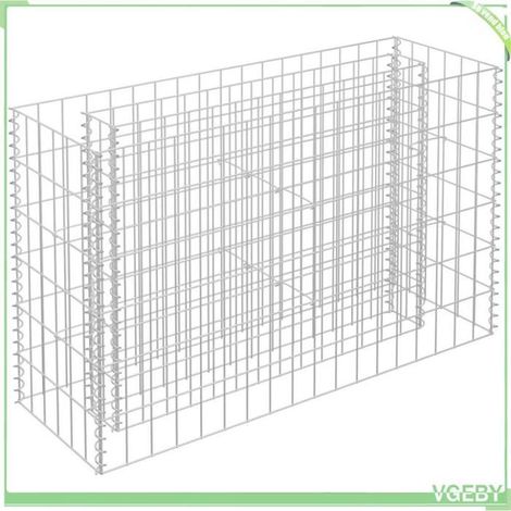 Lit surélevé à gabion - FAFEICY - 90x30x60 cm - Acier galvanisé - Antirouille & résistant aux intempéries - Facile à assembler (1/5)