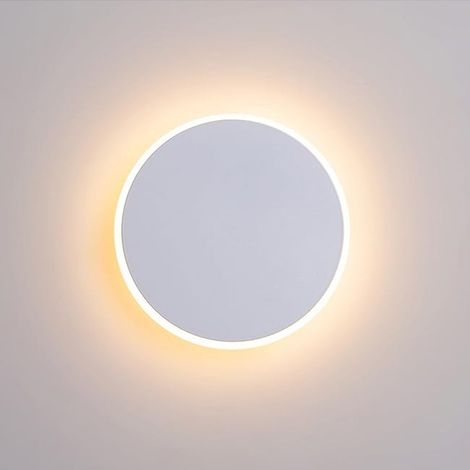 Round LED touch wall light, 30 cm x 3.5 cm (white), with three-color changing function.