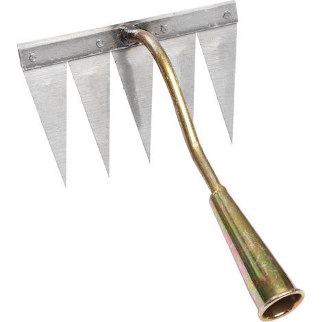 Creuse en Acier trempé, Jardin Portable, désherbage, Jardinage, Outil de désherbage, râteau de désherbage pour de, Cuivre à 5 Dents (1/5)