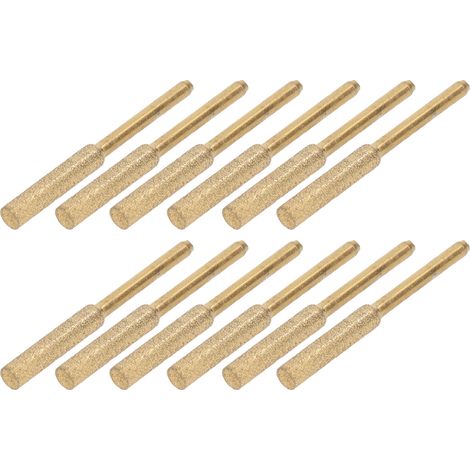 Set mit 12 Schleifsteinen, 3 mm Schaft, 4,8 mm Kettensägenkettenschärfer, verschleißfeste Schleifscheibe, rotierende Spitzen. (1/5)