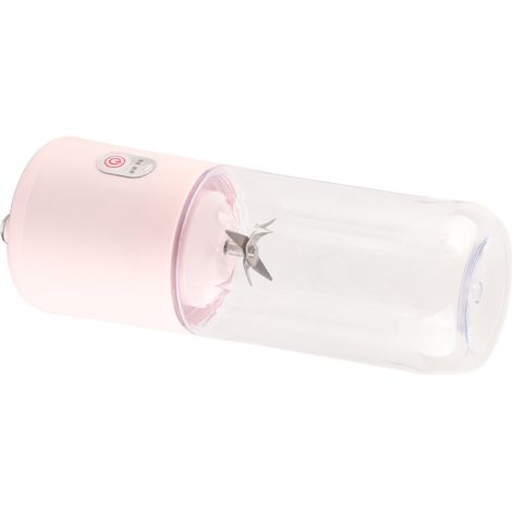 Extracteur de jus portable 500 ml Mini rose, 6 lames, rechargeable par USB, pour fruits et légumes (1/5)
