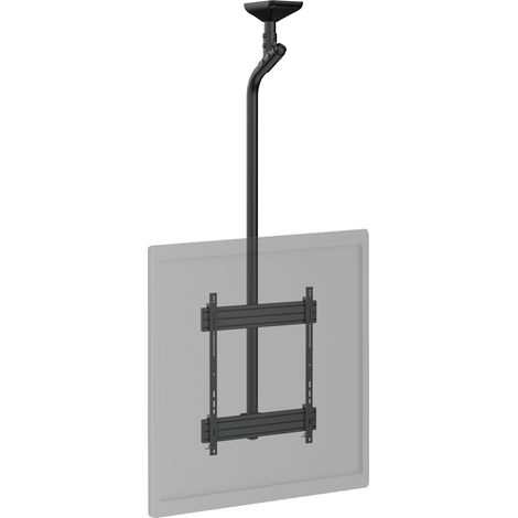 Support TV plafond 1 écran mode portrait 65''- 75'' Hauteur 225 cm noir (1/3)