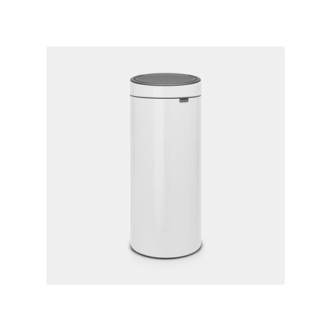 Brabantia Touch Bin, 30L Alrededor Plástico, Acero inoxidable Blanco