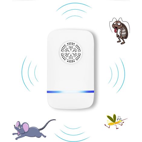 Ultrasonic mosquito repellent, rodent repellent, ivory white European standard (1/5)