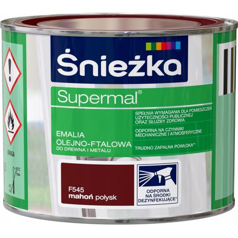 Śnieżka Supermal Öl-Phthalsäure-Emaille Holz Metall Mahagoni Glanz 0,2L
