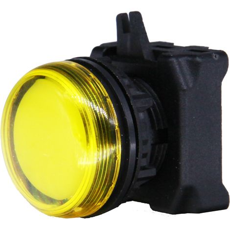 Tête de voyant lumineux Jaune, dia. découpe 22.5mm, IP65, type de montage: Montage panneau ( Prix pour 1 )