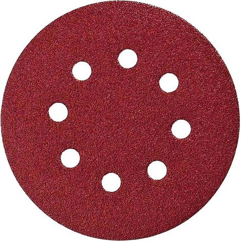 10 dischi abrasivi MAKITA Ø 125 mm Rosso Auto-adesivi con 8 fori