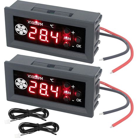 2 Pièces Régulateurs de Température Numériques, PWM Contrôleur de Vitesse du Moteur, Contrôleur de Température du Ventilateur DC 12 V 3A pour Régler Vitesse Ventilateur (1/5)
