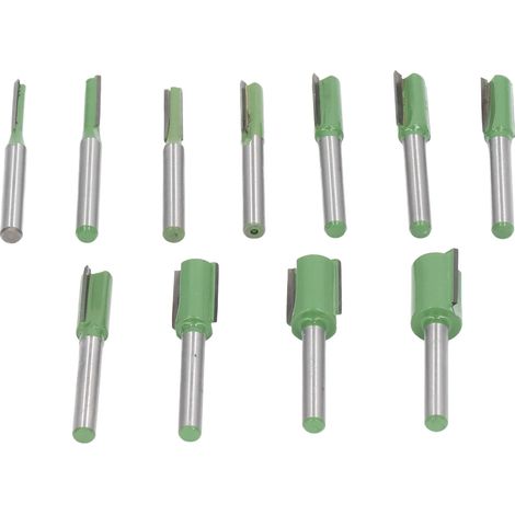 11 fraises carbure tungstène 6mm, double coupe, pour sculpture et ébavurage bois, queue cylindrique