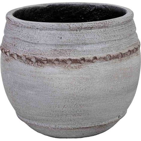 Macetero de fibra de vidrio blanco 28x28x23cm
