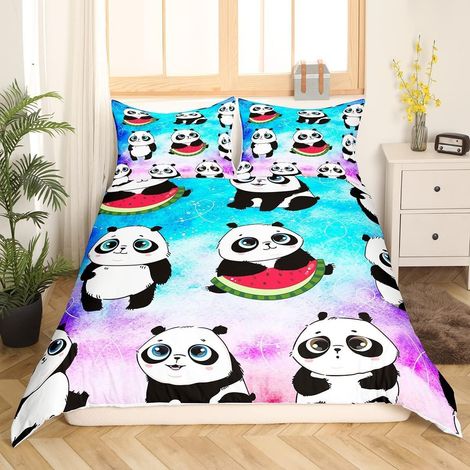 Panda Housse de Couette Galaxy Ours Motif Parure de lit pour Enfants Garçons Filles Mignon Sauvage Géant Panda Housse de Couette Ours Imprimé Espace Décor Couvre-Lit Housse 140x200cm - 140 x 200 cm (1/5)