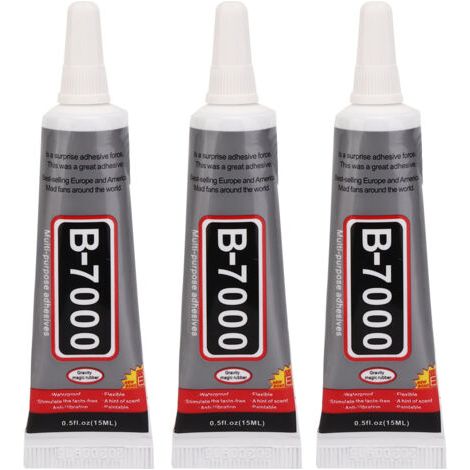 Colle transparente B-7000 en 3 pièces, 15 ml, avec aiguille pour la réparation de bijoux à faire soi-même (1/5)