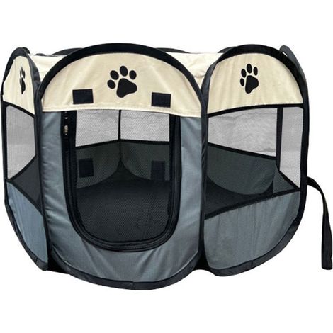Parque infantil portátil, plegable e impermeable para mascotas, fabricado con tejido Oxford transpirable, de tamaño pequeño. (1/5)