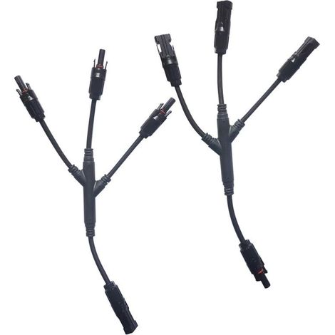 Kit connecteurs solaires parallèle 3 panneaux, avec connecteurs rapides type MC4