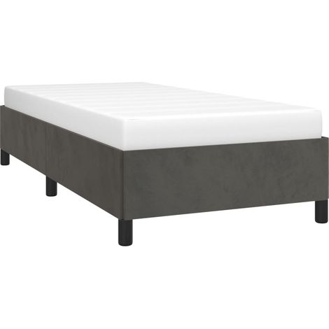 Bed Frame without Mattress Dark Grey 90x190 cm Single Single Velvet vidaXL (1/4)