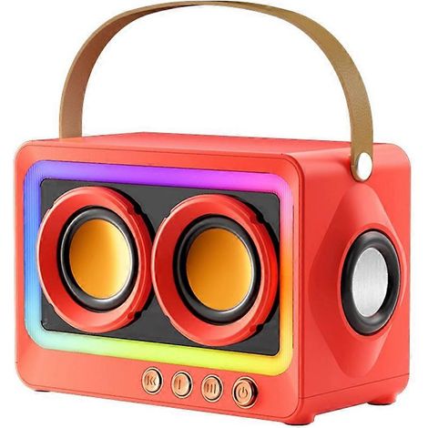 Enceinte Bluetooth portable, son et musique sans fil, radio FM, mini double haut-parleurs, audio Bluetooth rouge (1/5)