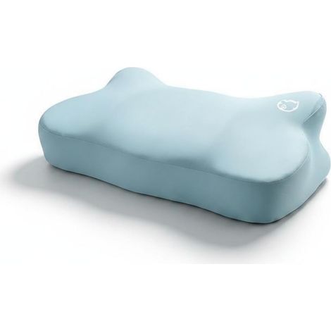 Memory Foam Pillow, Ergonomic Butterfly Cervical Pillow, Orthopedic Neck Pillow, Memory Foam Support, Relieves Pain, Blue, Silk Surface (1/4)