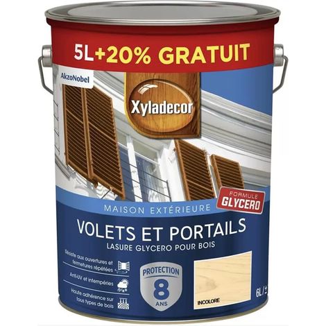 Lasure Xyladécor Volets & Portails Glycéro 8ans Incolore 6 L (1/3)