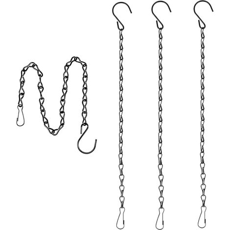 Hanging Chain, Set of 4 Metal Hanging Chain with Hook and Clip Hanging Chains for Birdhouses, Planters, Lanterns and Flower Basket Decorations for Indoor and Outdoor (1/5)