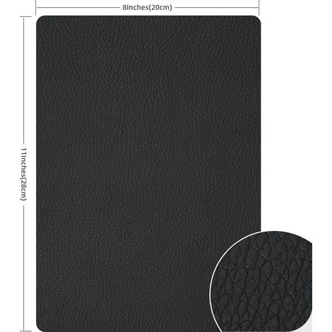 Patch de réparation auto-adhésif pour cuir PU noir, couleur noire, auto-adhésif, pour une utilisation pratique en entretien, réparation et bricolage.-AquaForge (1/3)