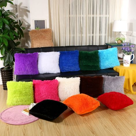 Housse De Coussin - Velours Doux Et Moelleux - 43 X 43 Cm - Fermeture Zippée Cachée - Pour Canapé Chambre Salon - 1 Pièce (1/5)