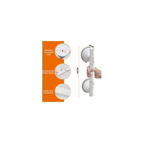 Barre d'Appui WC, Ventouse de Poignée Douche Sécurité, Antidérapant avec Lumière Fluorescente, Sans Perçage, Maintien pour Douche et Bain Baignoire Main Courante Âgées/Handicapées/Enfants (1/5)