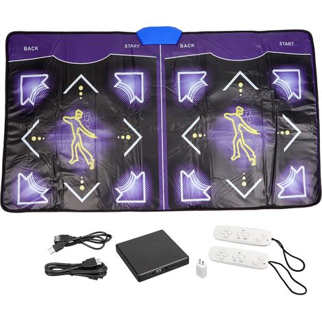 Tapis de danse Yoga avec interface HDMI, musique intégrée, double jeu, compatible carte mémoire, 100‑240V, prise US (1/5)