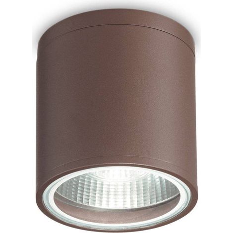Ideal Lux Gun - 1 lumière ronde montée en surface Downlight Coffee IP44