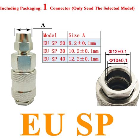 (EU SP-30) Raccords de tuyau d'air UE, coupleur, accessoires pour compresseur, raccord à dégagement rapide, connecteur pneumatique standard européen. (1/5)