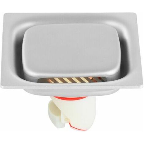 Ahlsen PVC-Bodenablauf, Edelstahl, quadratisch, Bodenablauf mit großer Verdrängung, geruchshemmende Filter für Duschspülbecken (1/4)