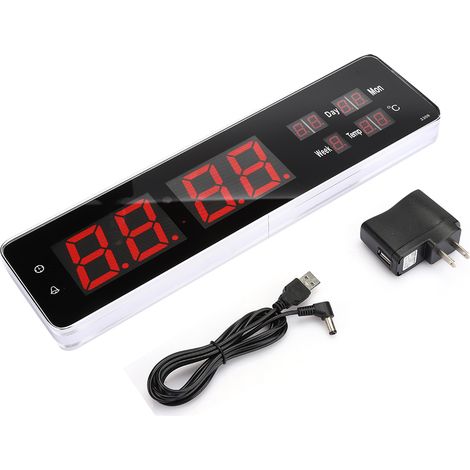 Horloge Murale Numérique à Calendrier Perpétuel LED pour Salon Chambre, Prise US 110-240V (1/5)