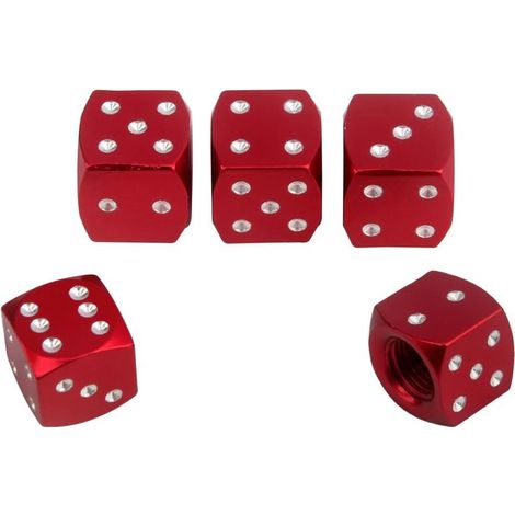 APEX 5x Bouchons anti-poussière rouges pour valves de pneus de vélo, moto et voiture, en aluminium (1/5)