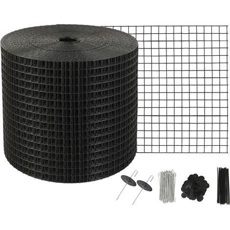 VEVOR Griglia di Protezione per Pannello Solare in Rotolo 15,2 cm x 30,5 m, Kit Anti-Uccelli 60 Fascette in Acciaio Inox Rivestimento in PVC Antiruggine Rete Metallica da 12,7 mm