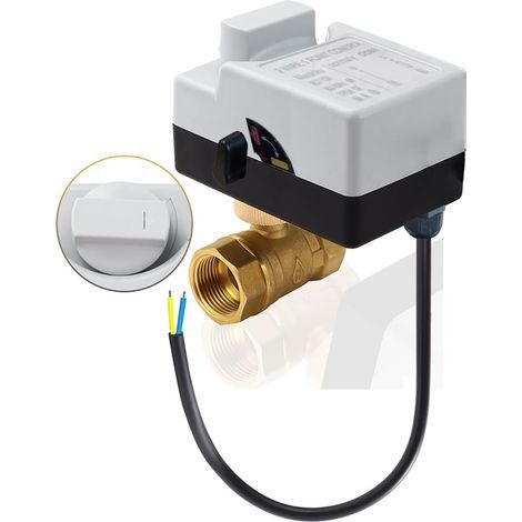 x 3/4" DN20 ball valve, AC220V motor, brass, IP65, domestic water system (1/5)