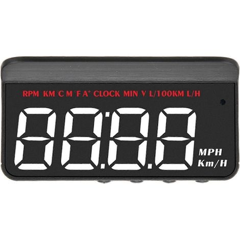 Affichage tête haute à LED avec fonction OBD, affichage de la tension et de la consommation de carburant, alerte et alarme de vitesse (1/5)