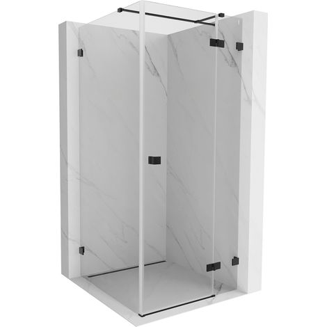Mexen Lunar T cabine de douche pivotante droite 120 x 120 cm, transparente, noire - 834T-120-120-70-00-P (1/5)