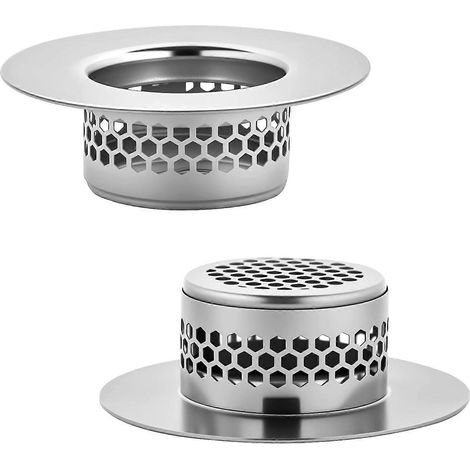 Lot de 2 crépines pour lavabo, attrape-cheveux de 2,8 cm, couvercle de bonde de baignoire, crépine pour évier, buanderie, utilitaire, nettoyage de piscine, compatible avec (1/5)