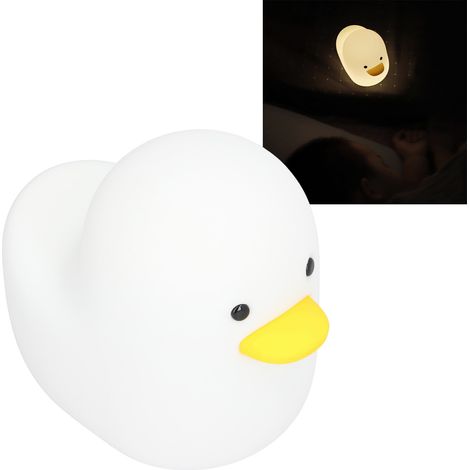 Niedliches, entenförmiges Nachtlicht, Silikon-USB-Nachtlampe mit Timer für Zuhause, Nachttisch oder Wohnzimmer. (1/5)