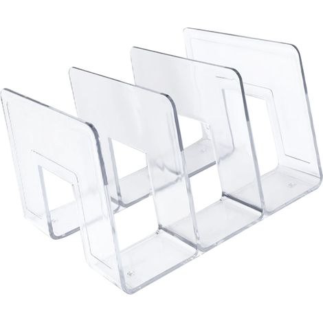 Lot Transparent en Acrylique Serre-livres Anti-Rayures Rangement Dossiers Bureau Maison École Bureau (1/5)