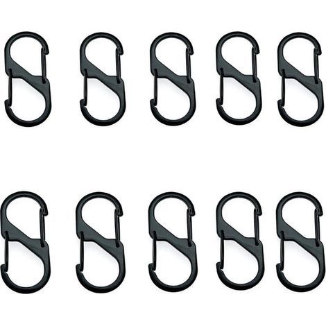 Set of 10 Pieces S Shape Carabiner Clips S Shaped Carabiners Double Opening Metal Carabiner. (1/5)