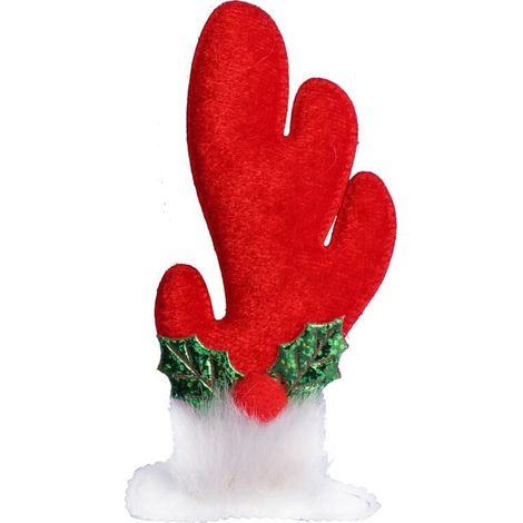 Juego de 2 pinzas para el cabello con forma de astas de reno navideñas (1/3)