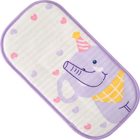 Baby-Eisbeutelkissen, sommerweich und bequem, kühlendes Armkissen mit breitem Gummiband zum Stillen, lila Elefantenmotiv (1/5)