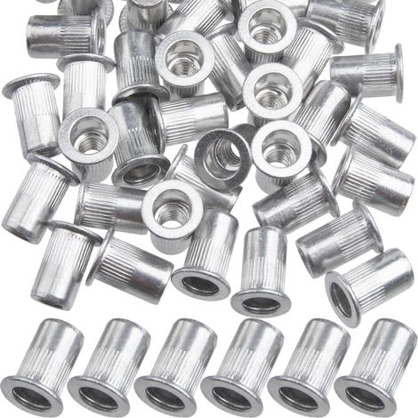 100 pièces/écrous de rivetage plaqués à tête plate en aluminium et écrou à rivet vertical M8(M8100pcs) (1/5)